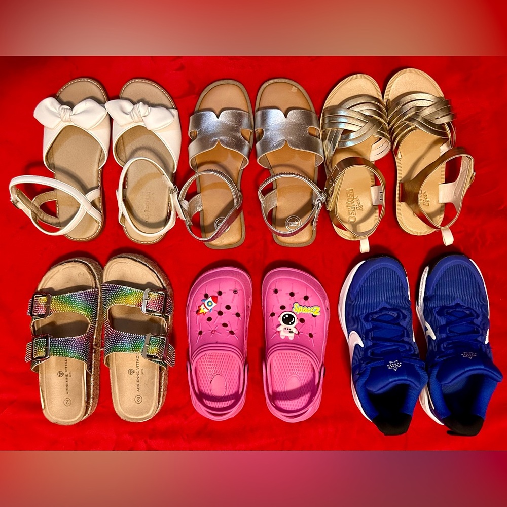 Lot of (6) young girl shoes